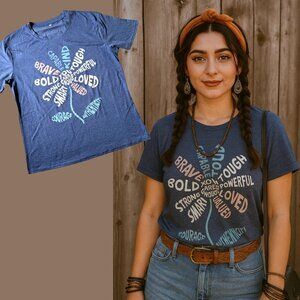Floral Inspirational Graphic T Shirt Size S You Are Enough Positive Word Art